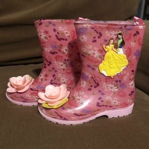 SIZE 11 Disney princess waterproof PVS Rain Boots.